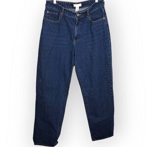 H&M Women's Mom Jeans in Dark Blue Wash size 10